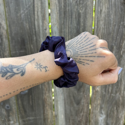Midnight Purple Silk Scrunchie