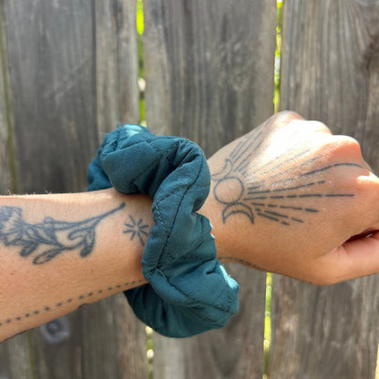 Teal Quilt Scrunchie